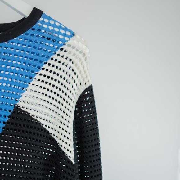 Torn by Ronny Kobo Zivinia Black and Blue Colour-Block Sweater - Picture 3 of 5